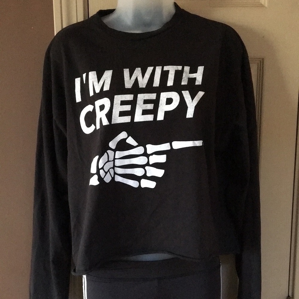 Freeze Novelty Long Sleeve Crop T-shirt EUC - Picture 1 of 4